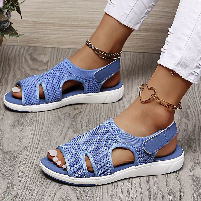 KFGJ Sabots Mules Respirantes à Coussin D'Air - Sandales Orthopédiques Confortables Femme - Maille Violet 39