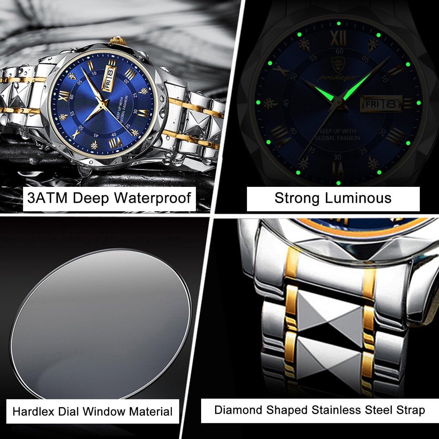 ⌚Montre Prism Quartz — Résistante à l'eau et luminescente