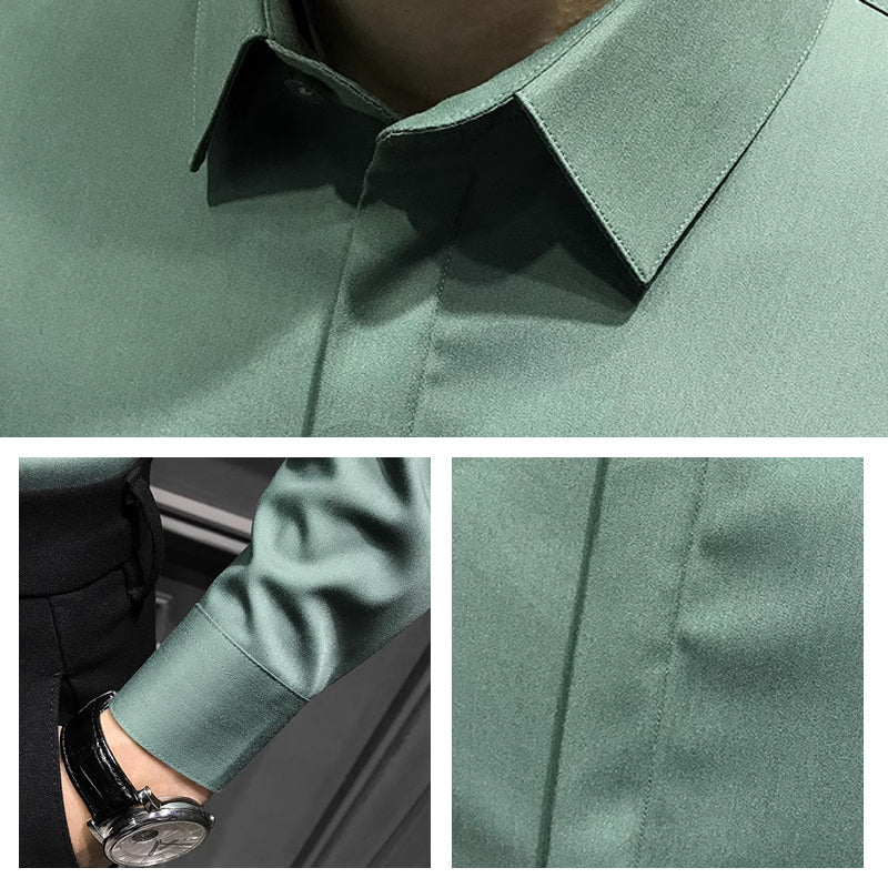 Chemise boutonnée infroissable pour hommes