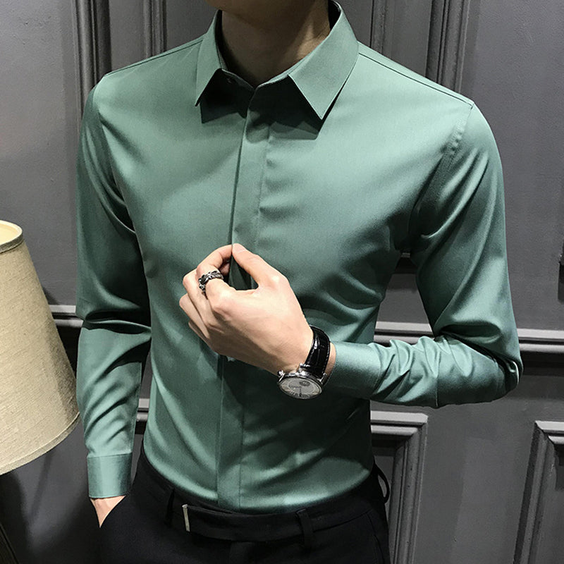 Chemise boutonnée infroissable pour hommes
