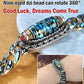 Bracelet Dzi à neuf yeux avec mantra à six caractères en turquoise