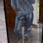 Ensemble 2 pièces pour femmes : ensemble haut en feuille d'or et pantalon à paillettes Devil's Eye