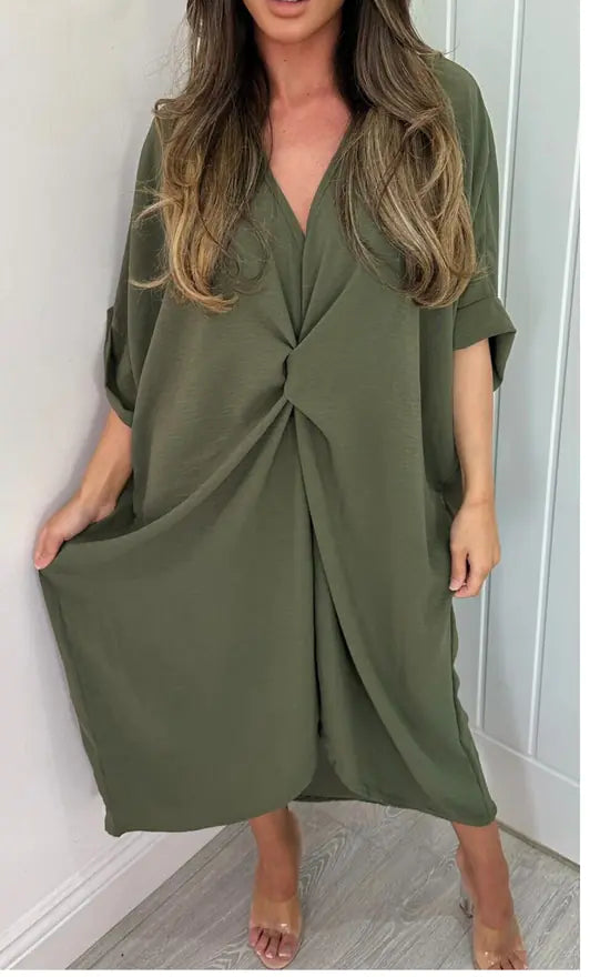 Robe torsadée décontractée et ample
