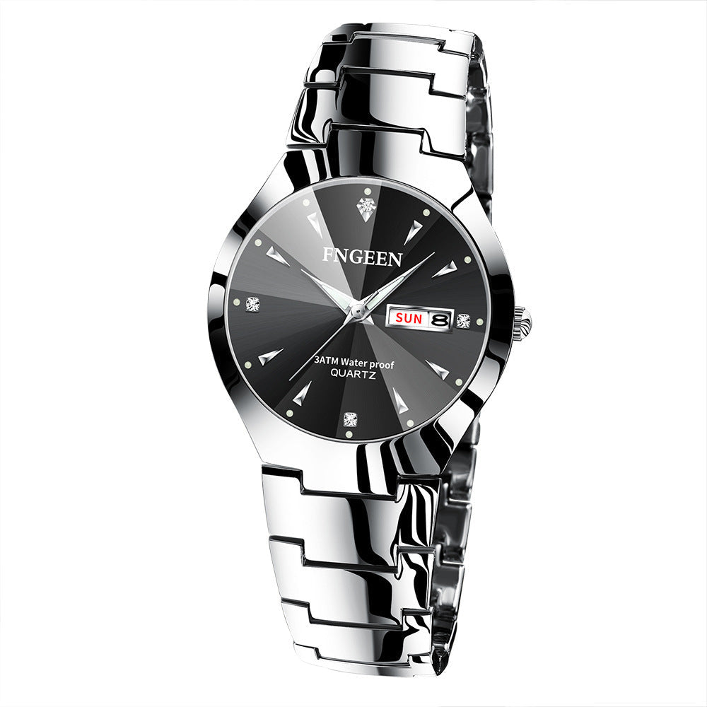 Montre quartz ronde pour homme, style décontracté et professionnel