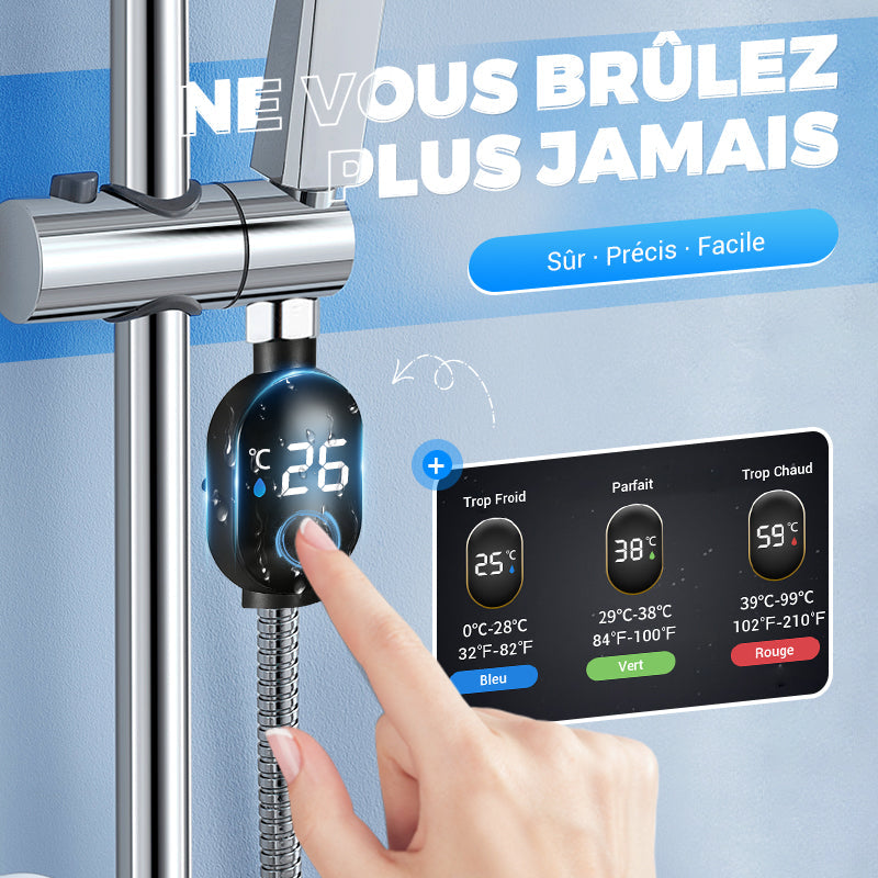 🔥 50% DE RÉDUCTION ! ✨ Thermomètre Numérique de Douche - Écran LCD Rétroéclairé, Mesure Instantanée, Alerte Précise 🚿💧