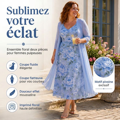 🌸👗Ensemble deux pièces fleuri élégant pour femme – le look parfait pour les vacances d'été✨
