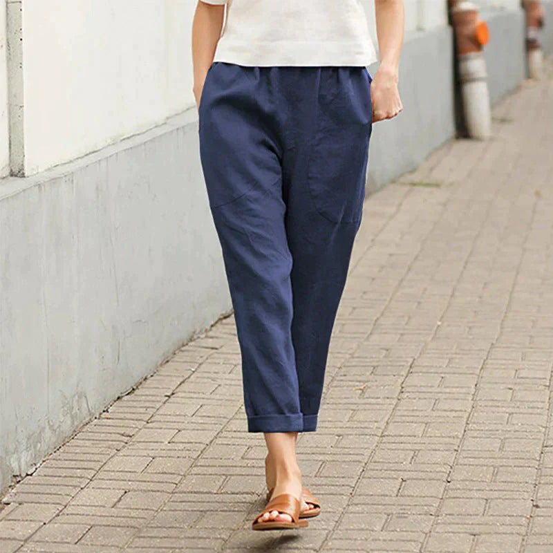 🔥Pantalon ample femme grande taille lin-coton