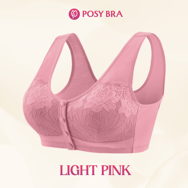 Soutien-gorge galbant sans fil confortable avec boutons sur le devant