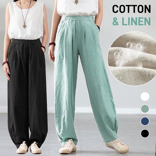 Pantalon droit en coton et lin🔥Achetez-en 2 et bénéficiez de la livraison gratuite