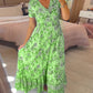 👗 50% DE RÉDUCTION ! 💃 Robe Longue à Col en V Imprimée – Coupe Élégante, Tissu Confortable & Style Polyvalent ✨