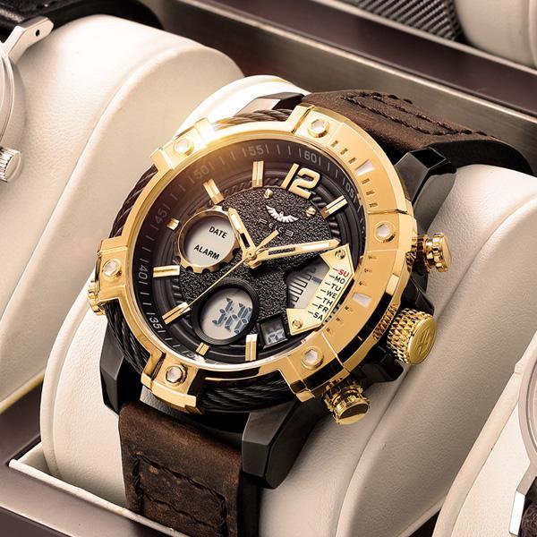 ⌚Montre de sport à quartz multifonctionnelle à double affichage pour homme, étanche à 3 ATM