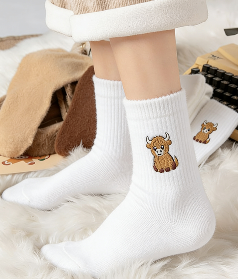 Chaussettes pelucheuses à vache des Highlands