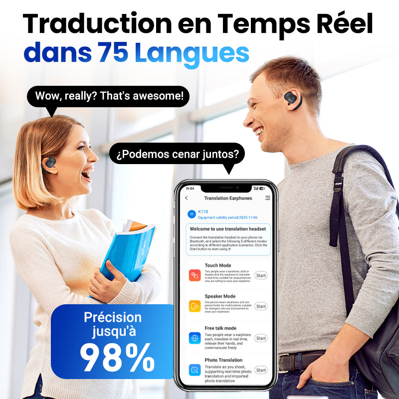 🔥2025 HOT SALE🎧Écouteurs de Traduction Intelligente sans Fil Bluetooth