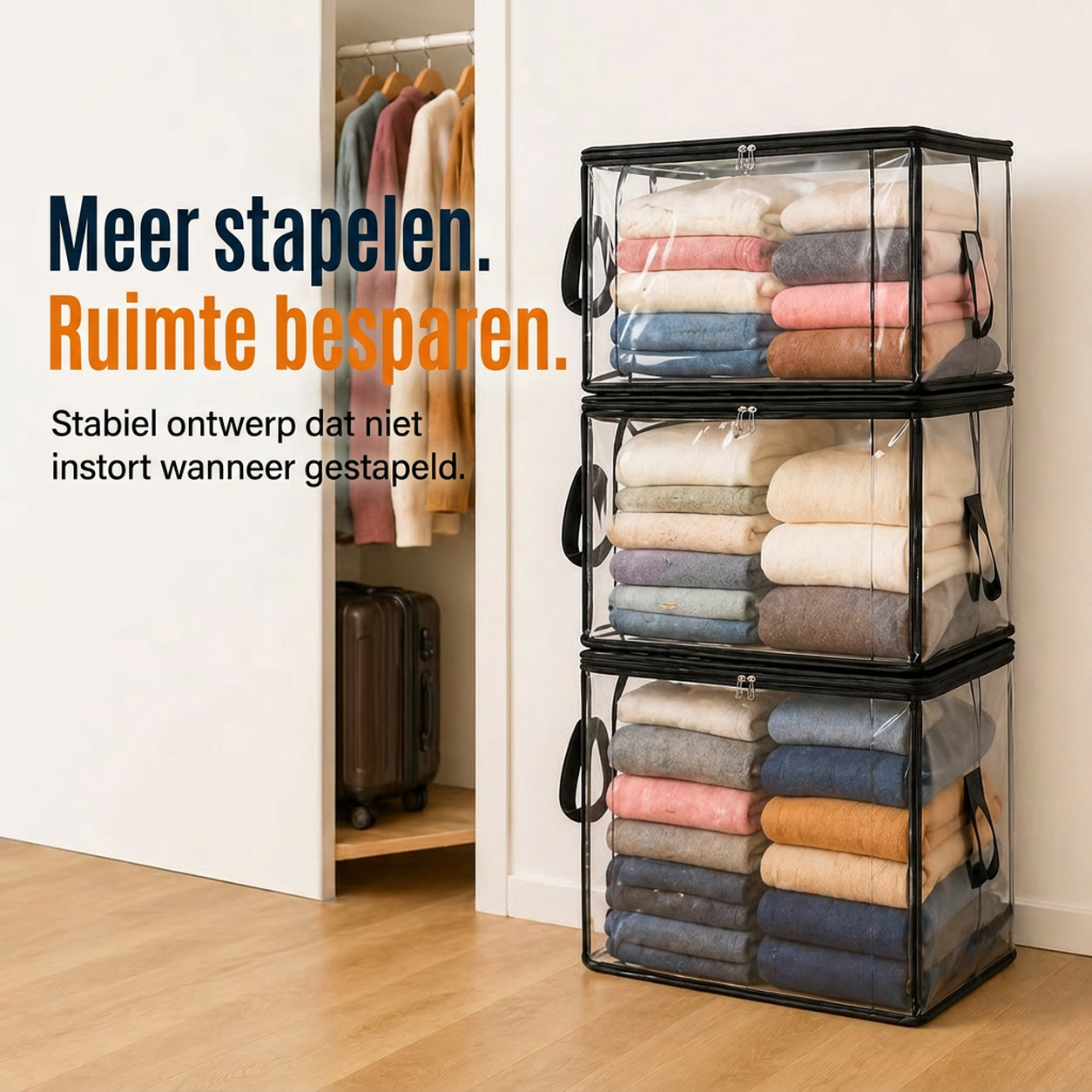 🔥Offre à durée limitée : 50 % de réduction 📦Grand sac de rangement transparent en plastique épais et résistant pour vêtements, déménagement et stockage