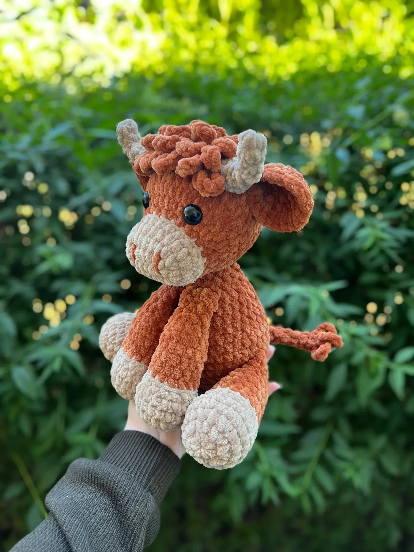 🎅Soldes de Noël 50 % DE RÉDUCTION !!🎄🔥Modèle de crochet Amigurumi vache des Highlands🐮- Kit DIY et peluche fini