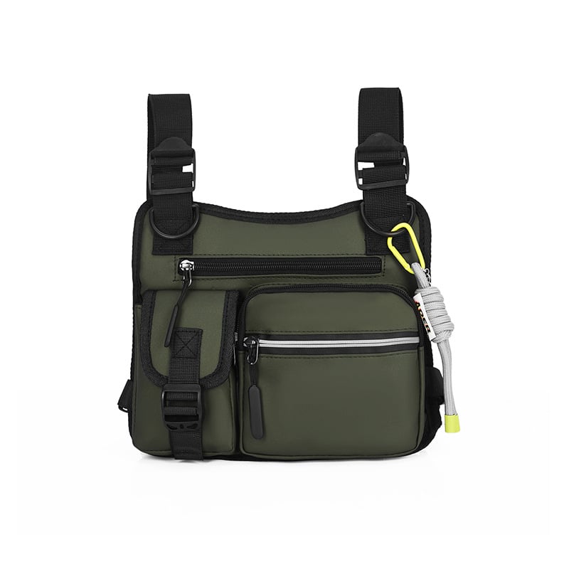 Sac de poitrine tactique multifonctionnel à fermeture éclair réglable