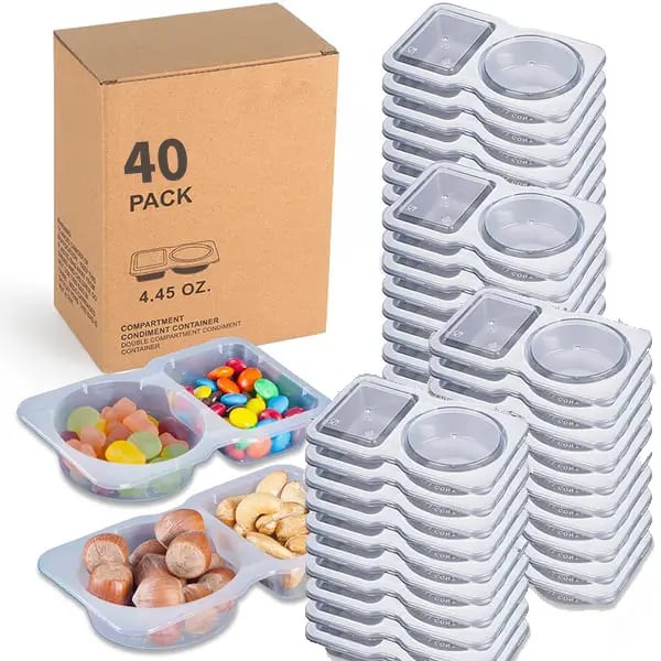 🔥VENTE CHAUDE 50 % DE RÉDUCTION🔥Contenants à collation à double compartiment avec couvercles