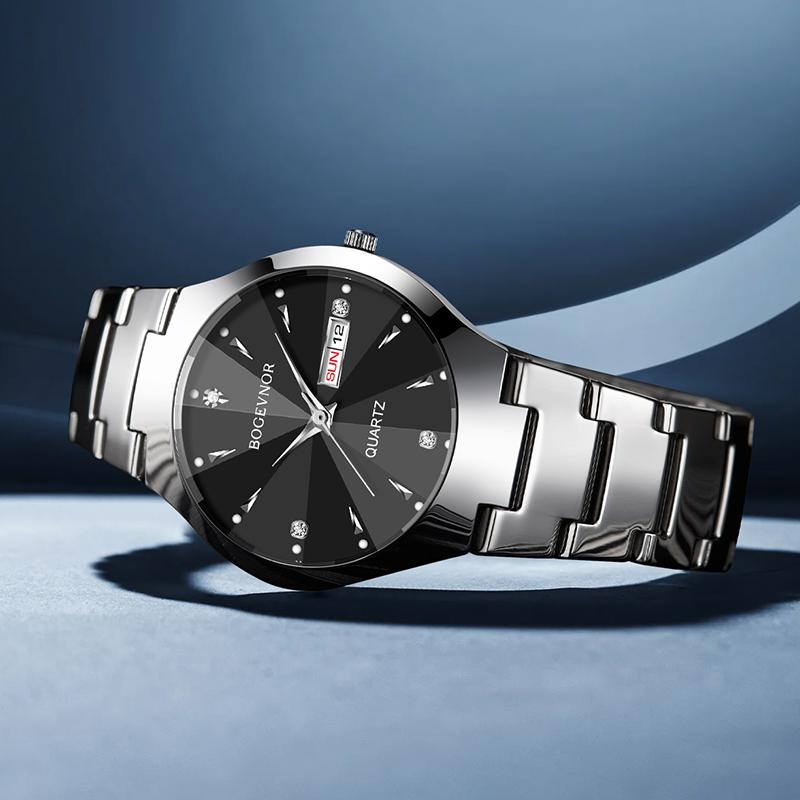 Montre quartz ronde pour homme, style décontracté et professionnel