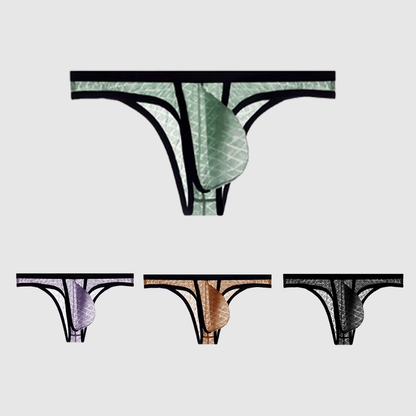 Slips ultra-minces sexy à taille basse pour hommes Bikini Ice Silk Mesh Transparent