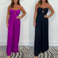 🌸50% de réduction pour une durée limitée🌷Jumpsuit avec top tube en couleur pure（2pcs free shipping）