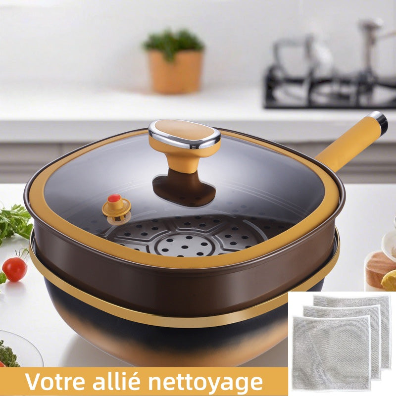 🍳 50% DE RÉDUCTION ! ✨ Casserole Anti-Adhésive en Alliage de Titane 12 Pouces - Cuisson Saine sans Produits Chimiques, Poignées Froides et Lavable au Lave-Vaisselle 🔥📦