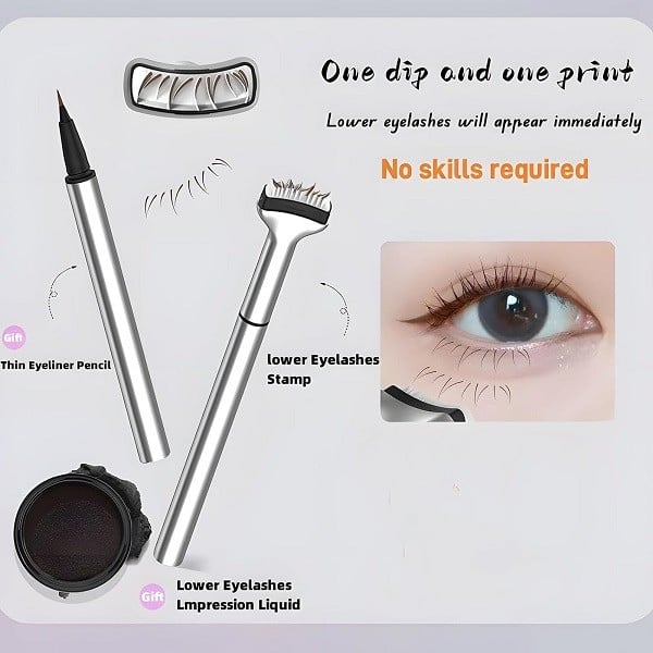 🔥2025 HOT💥NOUVEAU💥Ensemble de tampons pour eye-liner et cils inférieurs 2 en 1