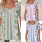 Top patchwork floral irrégulier pour femmes