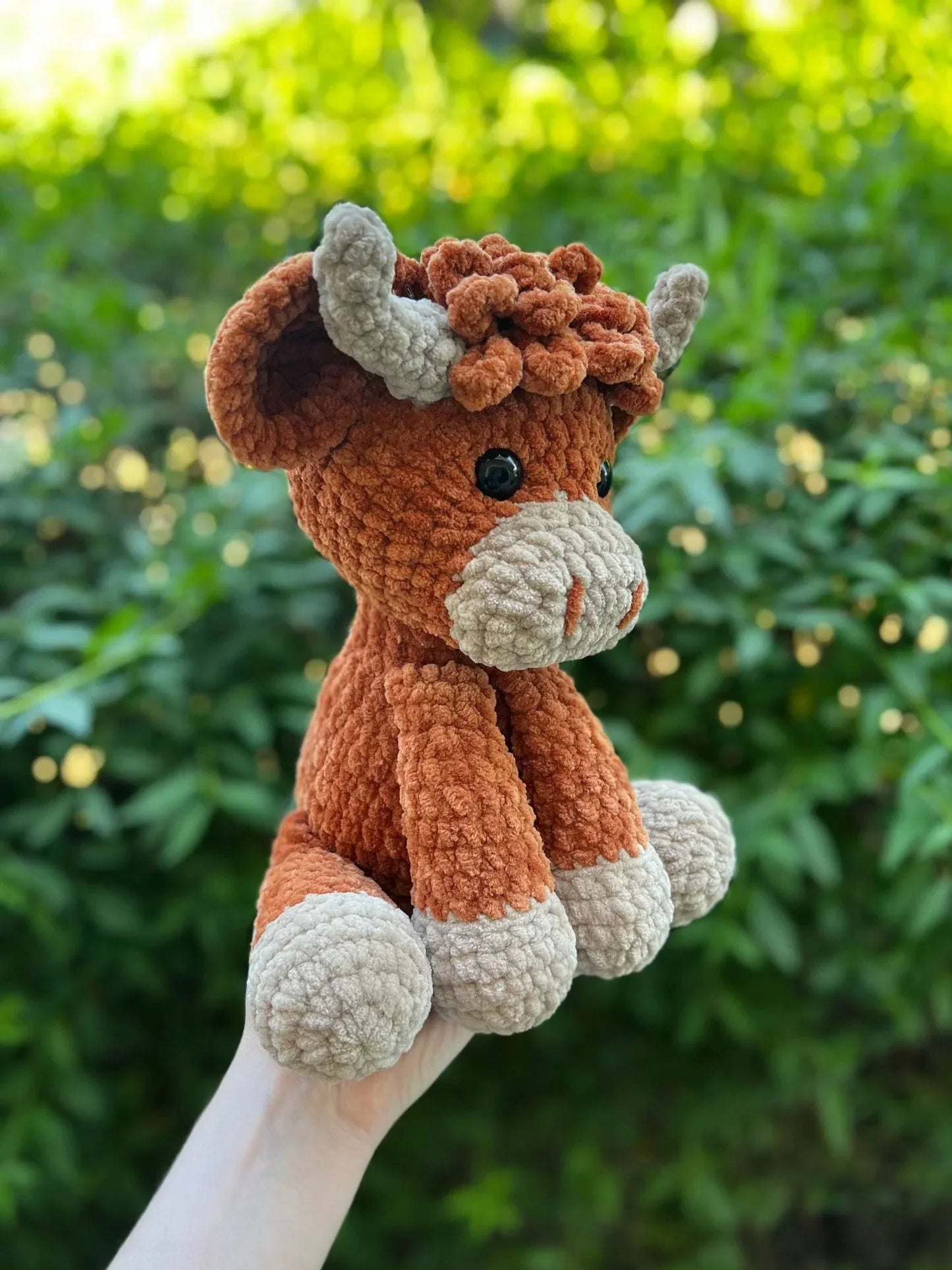 🎅Soldes de Noël 50 % DE RÉDUCTION !!🎄🔥Modèle de crochet Amigurumi vache des Highlands🐮- Kit DIY et peluche fini