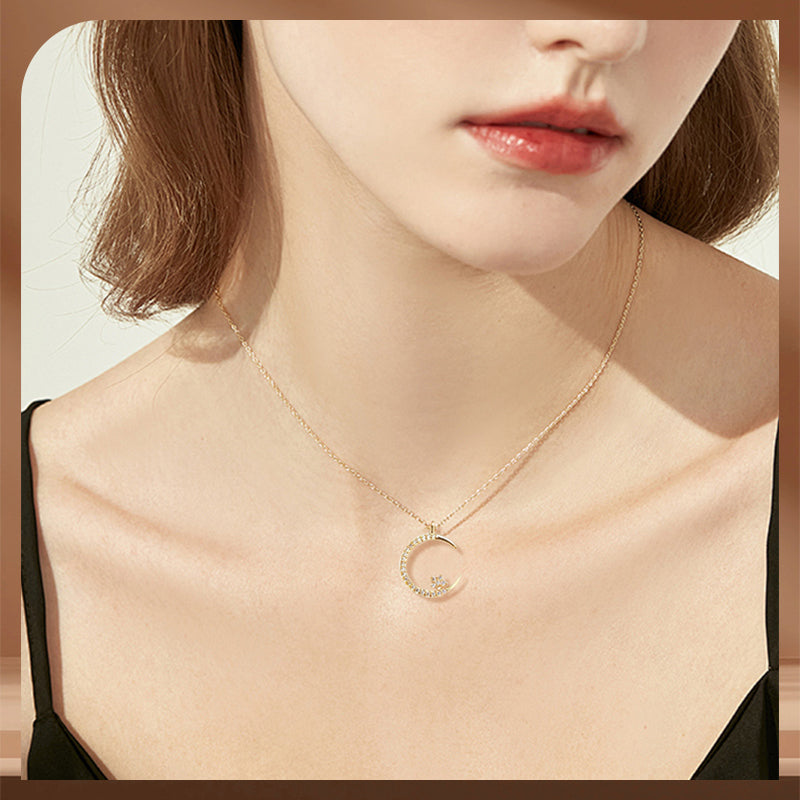 💕50% de réduction💕Bright Night : Collier Lune Étoile🌙