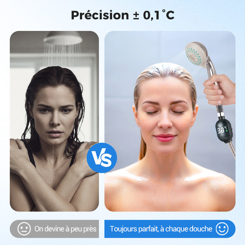 🔥 50% DE RÉDUCTION ! ✨ Thermomètre Numérique de Douche - Écran LCD Rétroéclairé, Mesure Instantanée, Alerte Précise 🚿💧