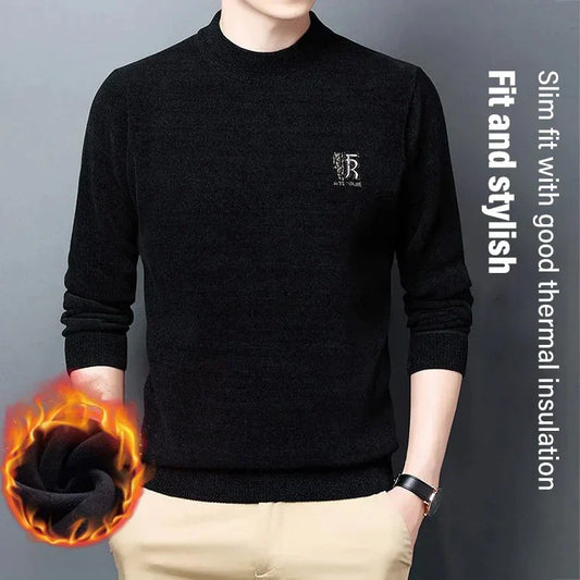 Pull tricoté en chenille épaisse doublée de polaire