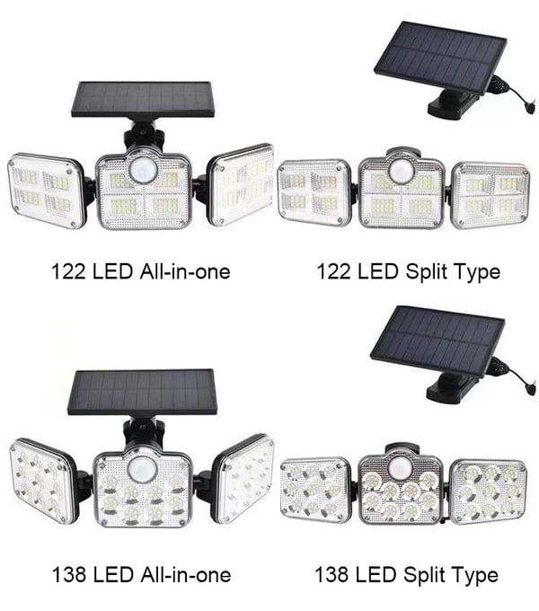 🌞 50 % de réduction 💡 Applique murale solaire à trois têtes – Éclairage puissant et écologique