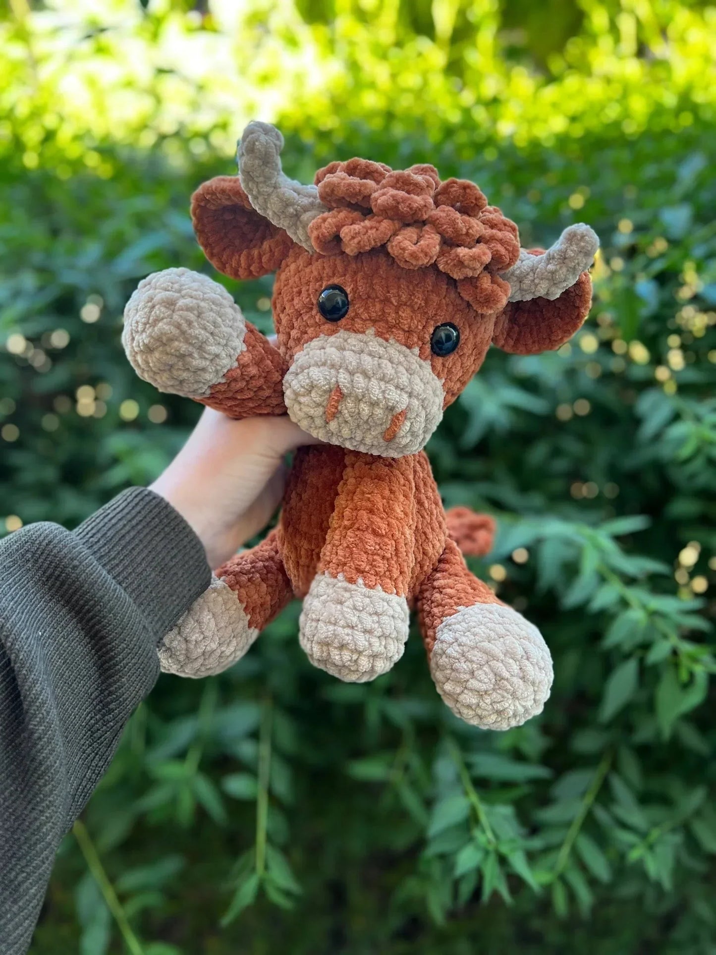 🎅Soldes de Noël 50 % DE RÉDUCTION !!🎄🔥Modèle de crochet Amigurumi vache des Highlands🐮- Kit DIY et peluche fini