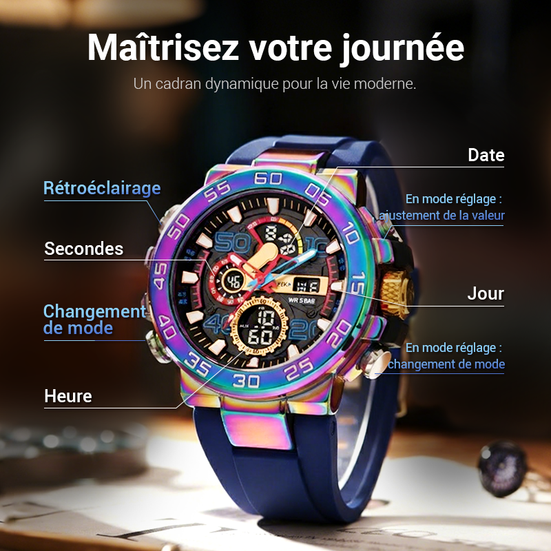 ⌚ 50 % DE RÉDUCTION ! ✨ Montre LED multifonctionnelle - Écran numérique étanche, 7 modes sportifs avec surveillance du sommeil 🌟🔋