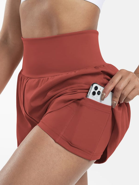 ✨️ Rabatt 50%🥰 Short de yoga 2-en-1 avec taille haute et poches latérales