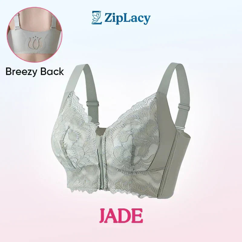✨Achetez-en 1 obtenez-en 1💞Soutien-gorge ultra souple avec fermeture éclair à l'avant et sans armatures