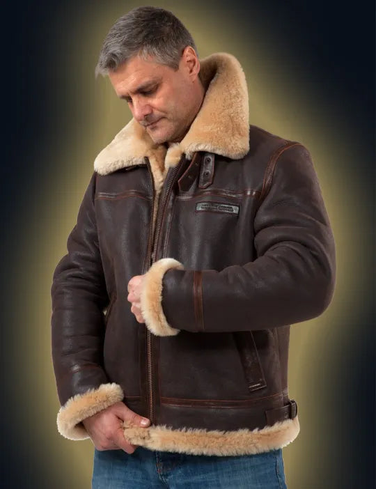 📢📢60 % de réduction !!! ✨VESTE BOMBER EN PEAU DE MOUTON