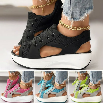 🔥53% de réduction🔥Sandales Muffin à lacets et découpes contrastées