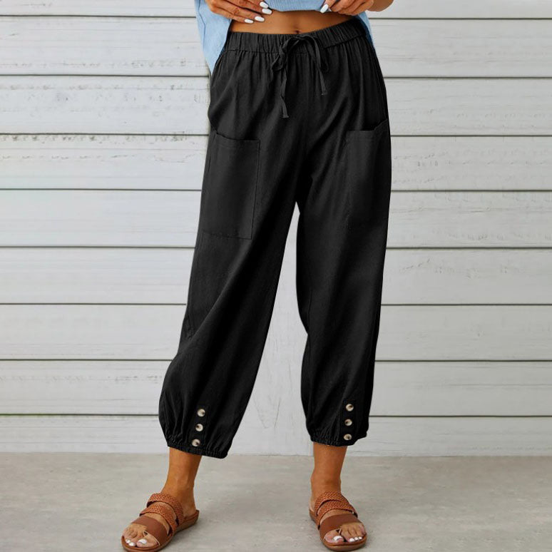 Pantalon ample droit à jambe large pour femmes