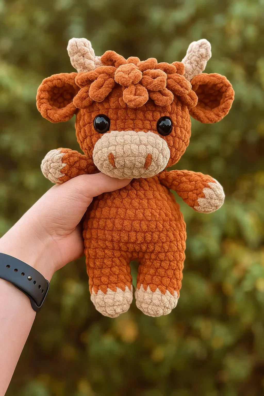🎅Soldes de Noël 50 % DE RÉDUCTION !!🎄🔥Modèle de crochet Amigurumi vache des Highlands🐮- Kit DIY et peluche fini
