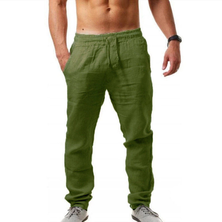 Pantalon pour homme confortable et respirant en lin