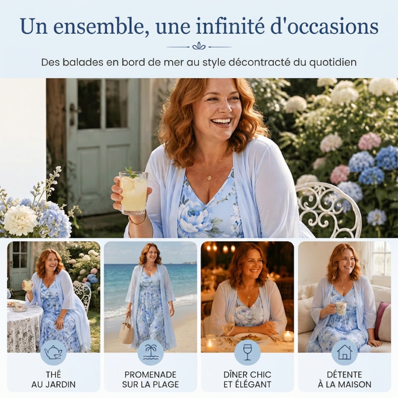 🌸👗Ensemble deux pièces fleuri élégant pour femme – le look parfait pour les vacances d'été✨