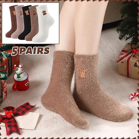 Chaussettes pelucheuses à vache des Highlands