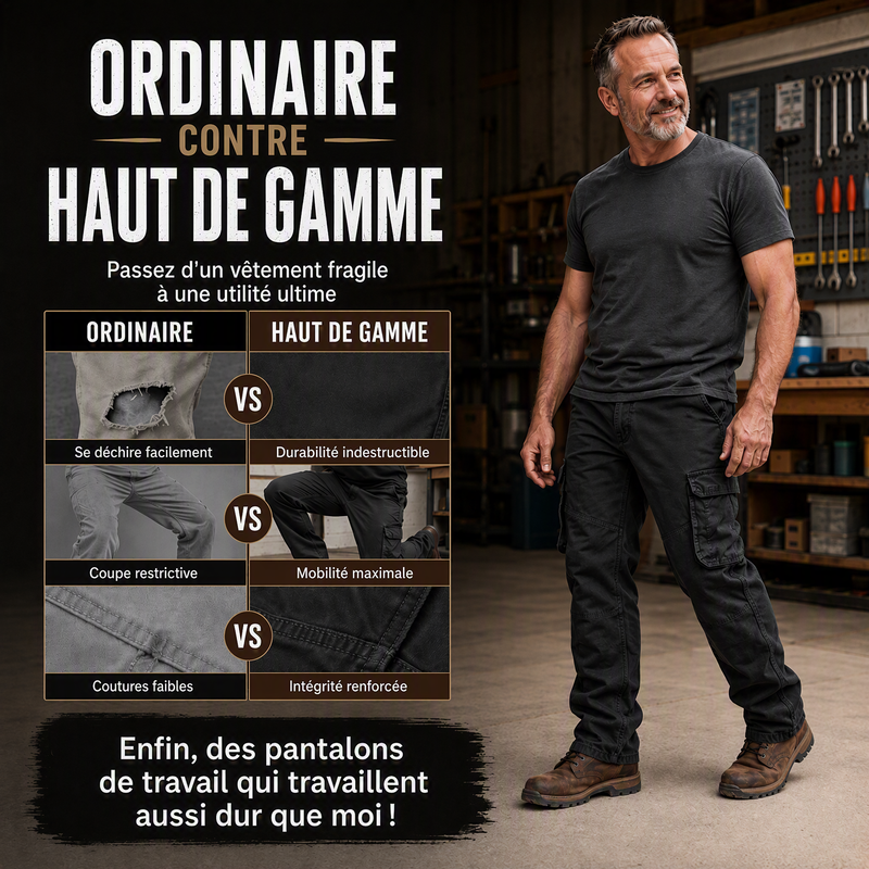 Pantalon cargo tactique multi-poches pour homme