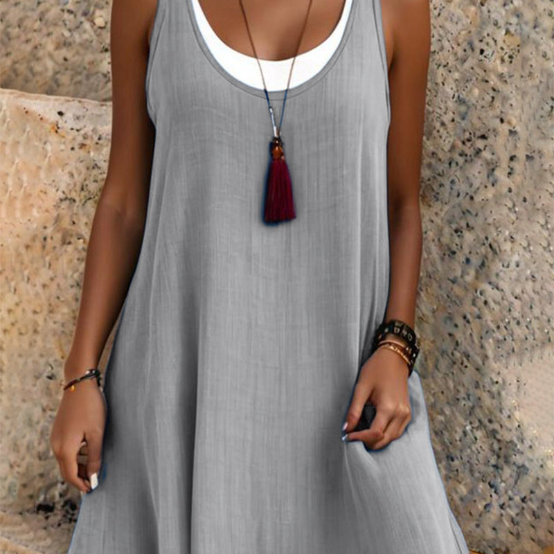 ⏰Dernier jour des soldes : 55 % de réduction 💃Robe débardeur deux pièces décontractée et ample sans manches pour femme