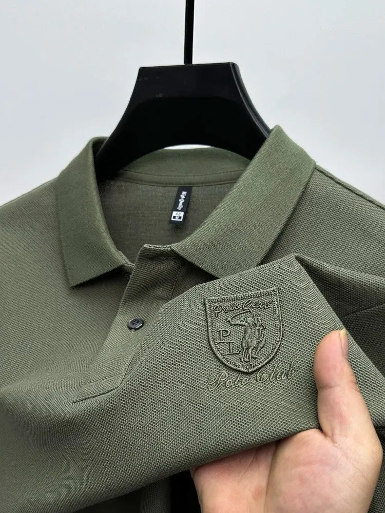 T-shirt à manches courtes à revers pour hommes d'affaires décontractés