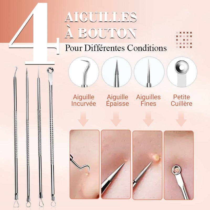 💓50 % DE RÉDUCTION💥Kit d'Outils pour l'Extraction de Points Noirs et Boutons📢📢3 dernières heures : Grande vente⏰⏰