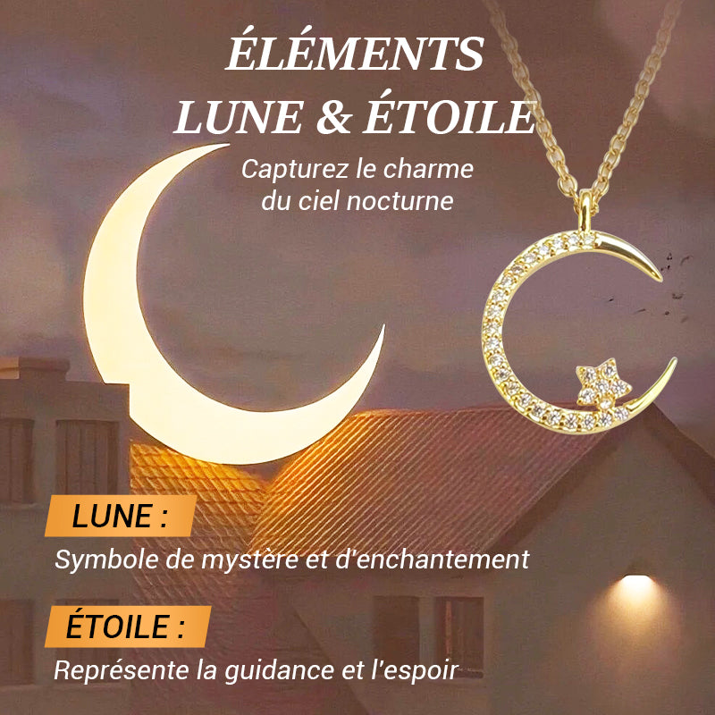 💕50% de réduction💕Bright Night : Collier Lune Étoile🌙