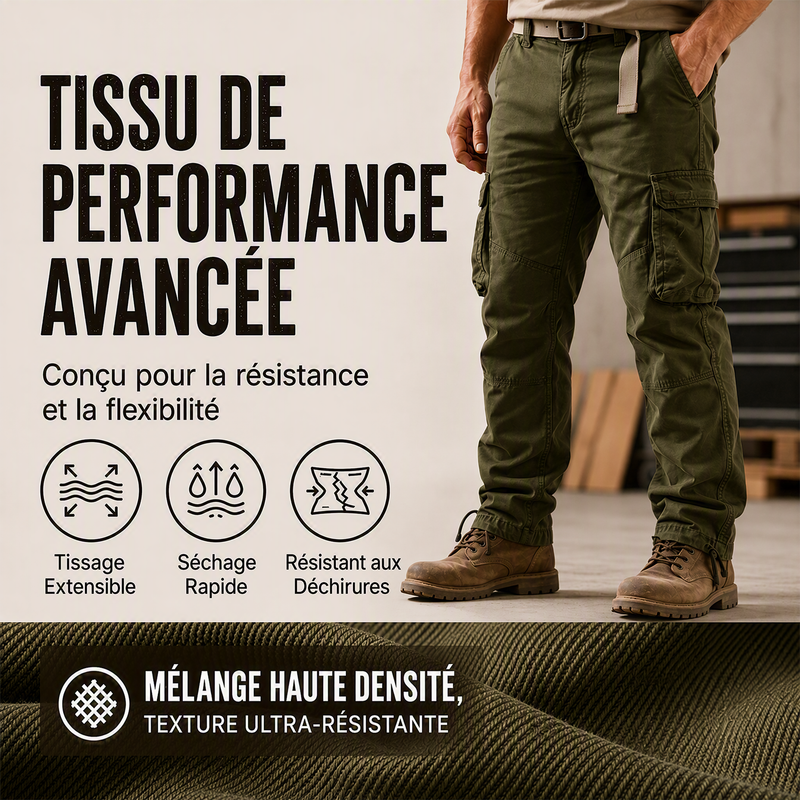 Pantalon cargo tactique multi-poches pour homme