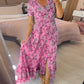 👗 50% DE RÉDUCTION ! 💃 Robe Longue à Col en V Imprimée – Coupe Élégante, Tissu Confortable & Style Polyvalent ✨
